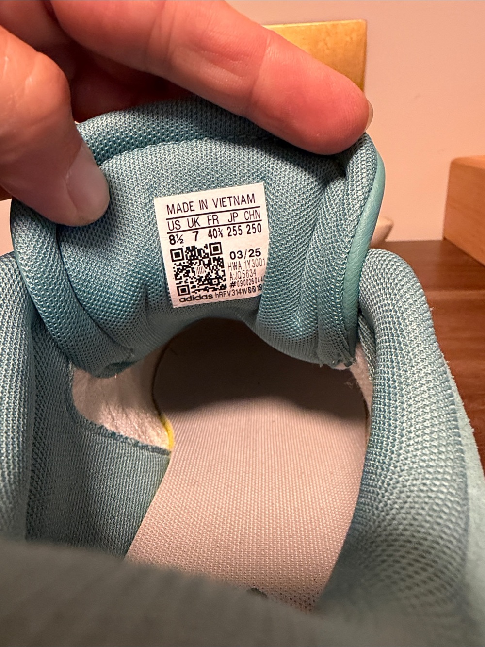 adidas Women's Teal Suede Sneakers with Pink Stripes - Picture 4 of 4